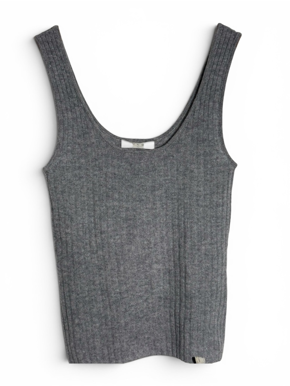 One Grey Day Cashmere Rib Knit Tank Top Heather Gray XS NWT